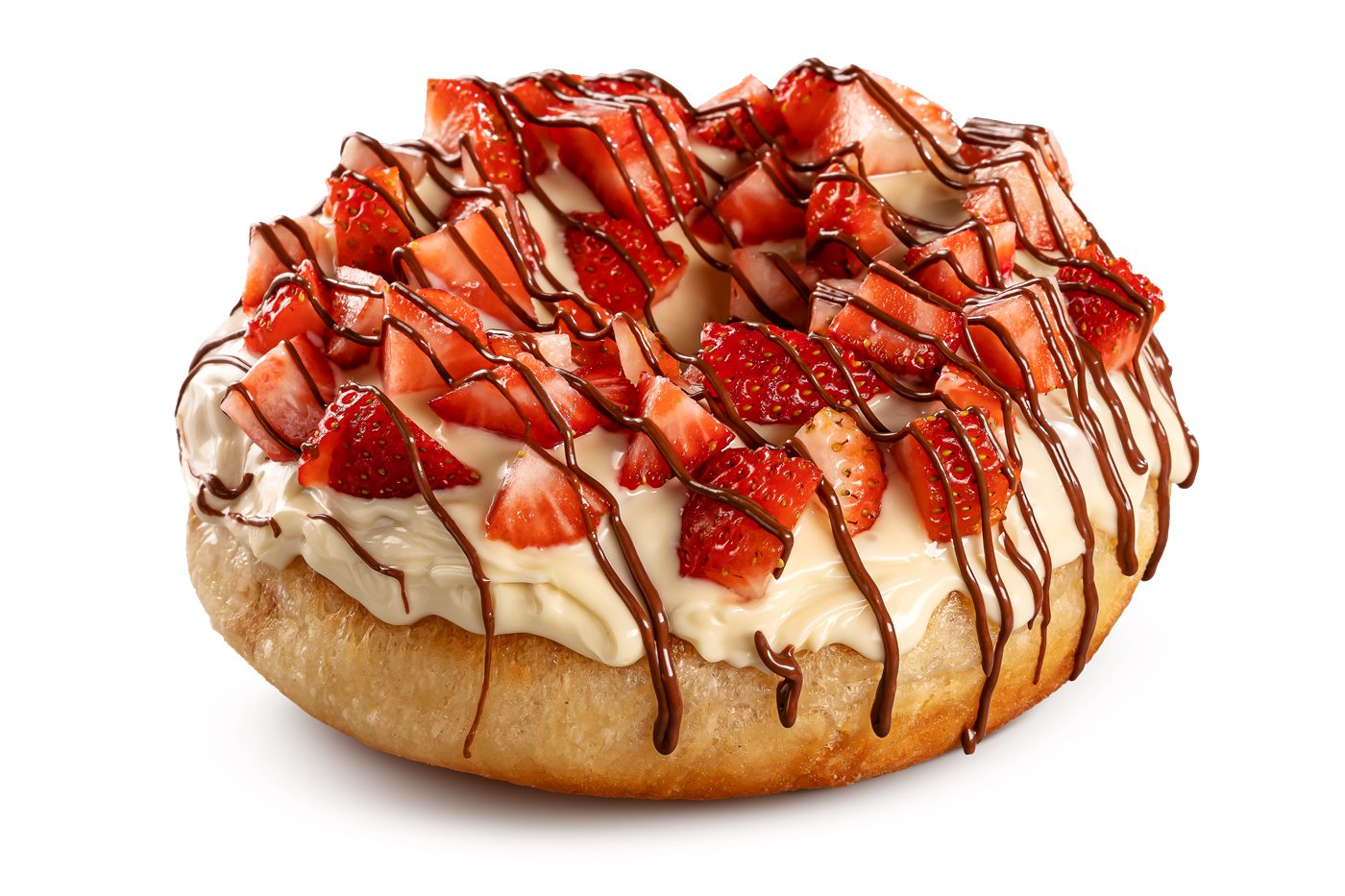 Donut Chocolate Branco com Morango